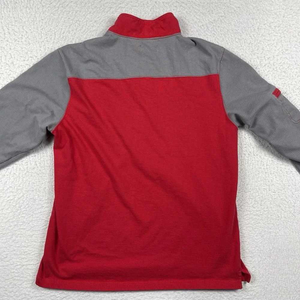 The Territory Ahead‎ Pullover Mens Large Gray Red 1/4 Zip Casual Outdoors Travel